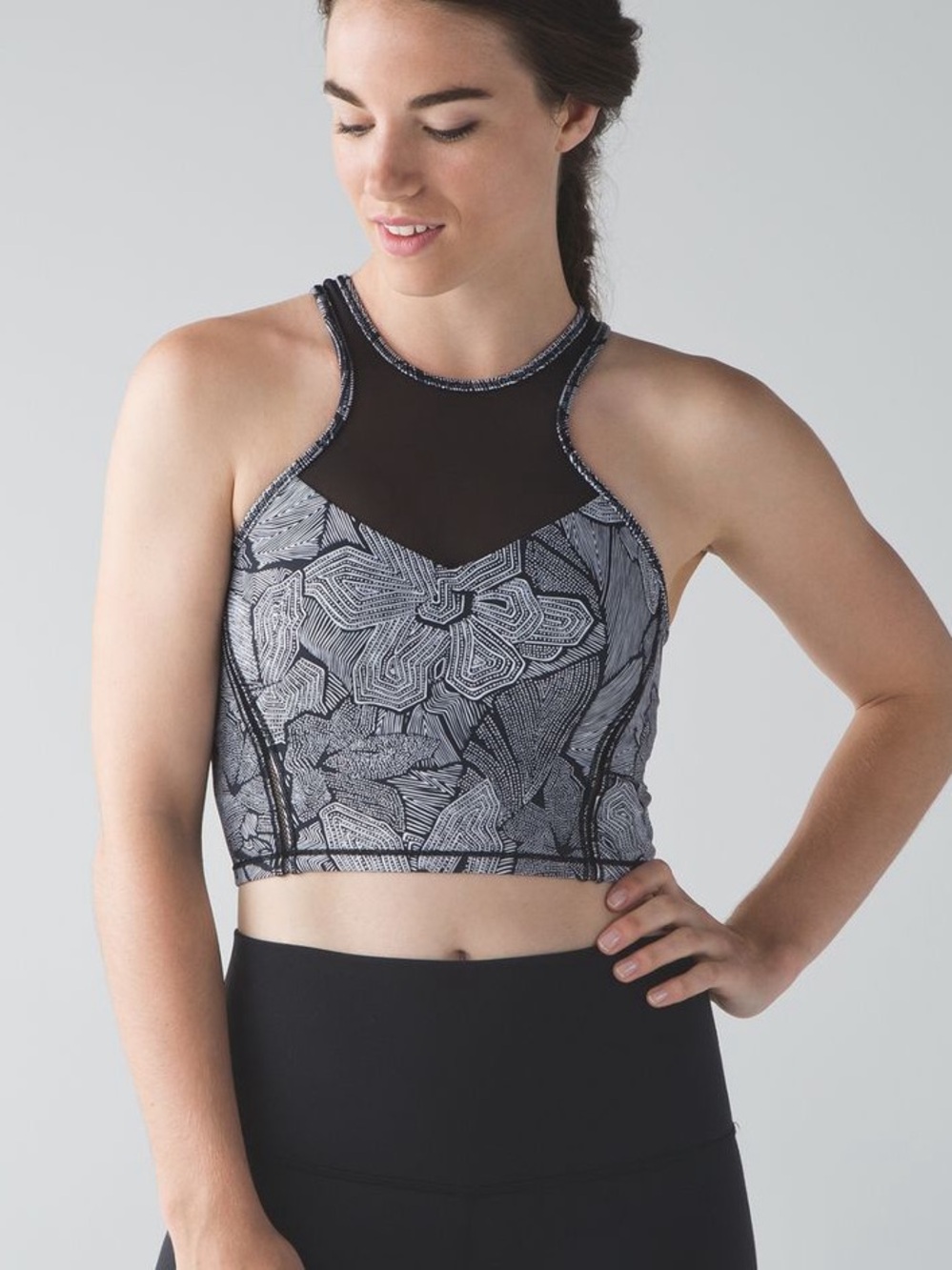 Lululemon Get It Om Bra - Mini Dottie Tribe Black/White
